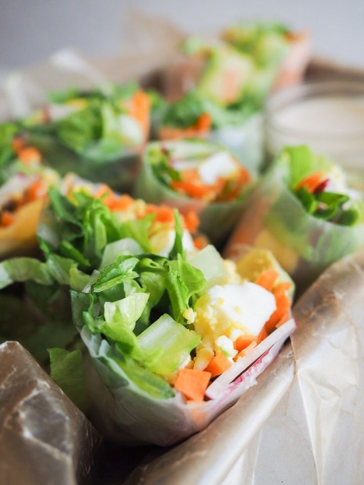 Caesar Salad Spring Rolls | These fresh caesar salad spring 