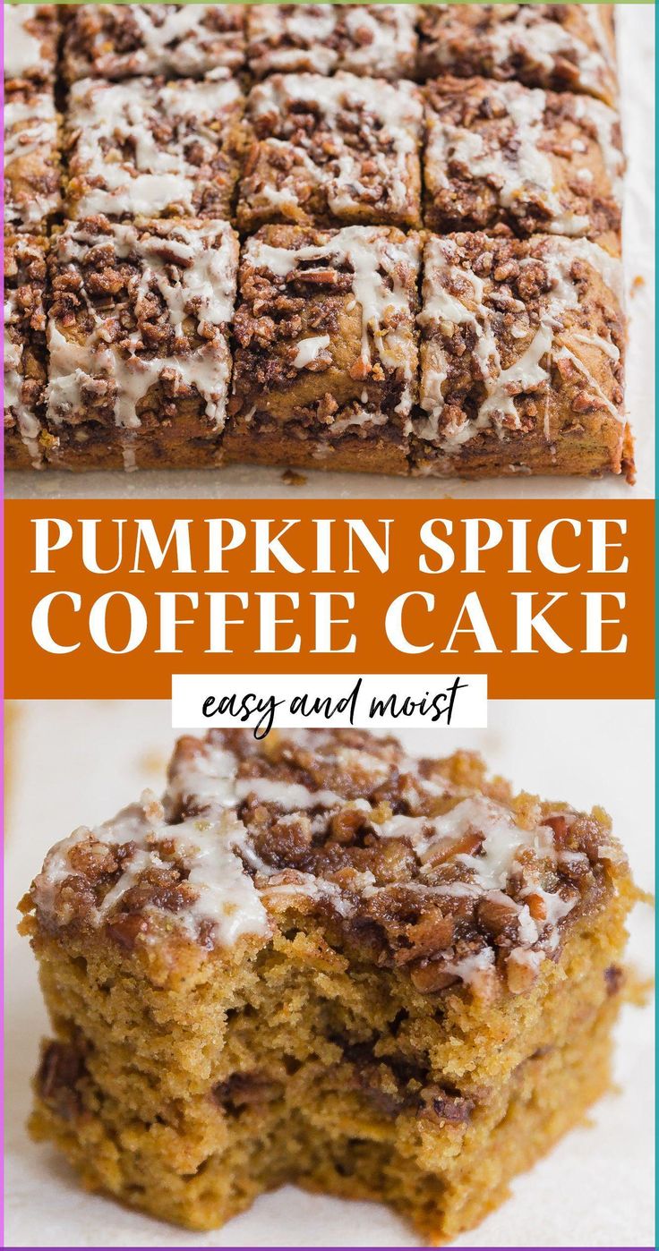 Pumpkin Spice Coffee Cake features a moist sour cream pumpki