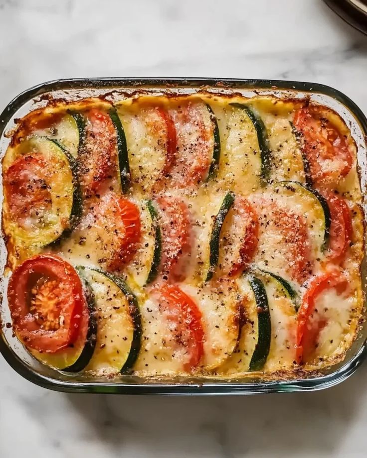 Easy Zucchini and Tomato Gratin – FoodNFoodie