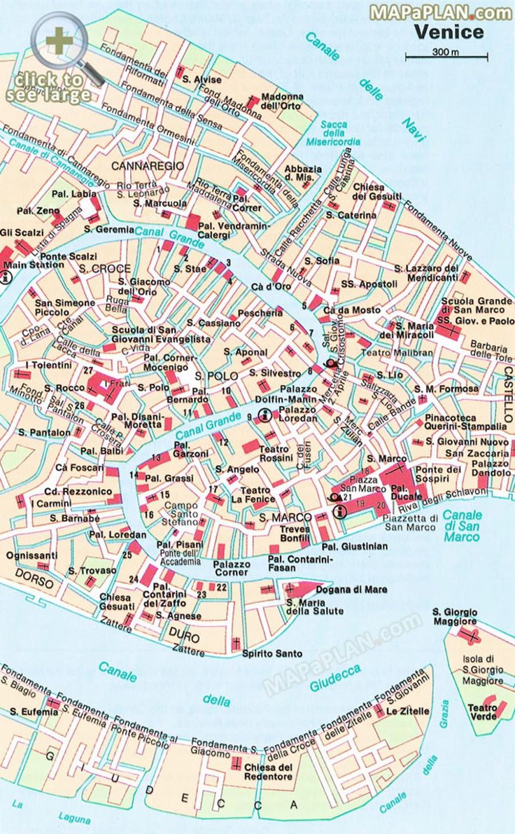 Venice maps - Top tourist attractions - Free, printable city