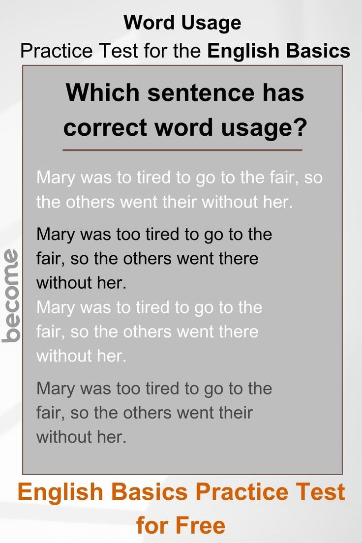 Test your English basics skills with our sample question! Ca
