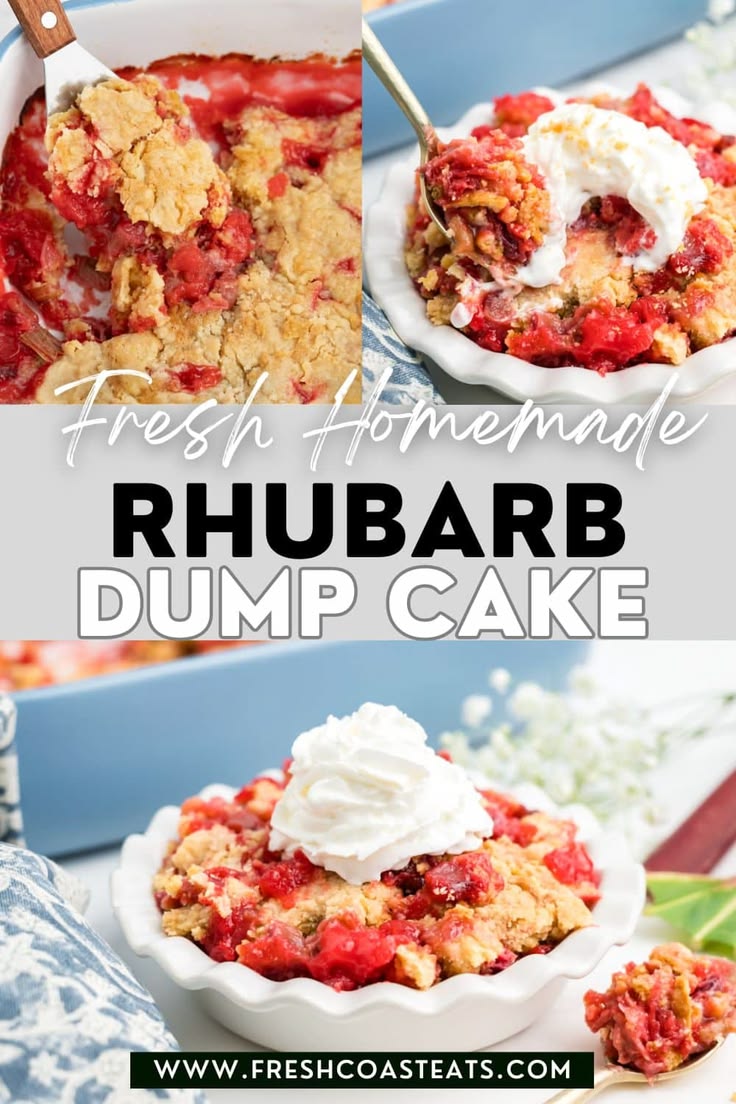This easy Rhubarb Dump Cake is the perfect sweet-tart spring