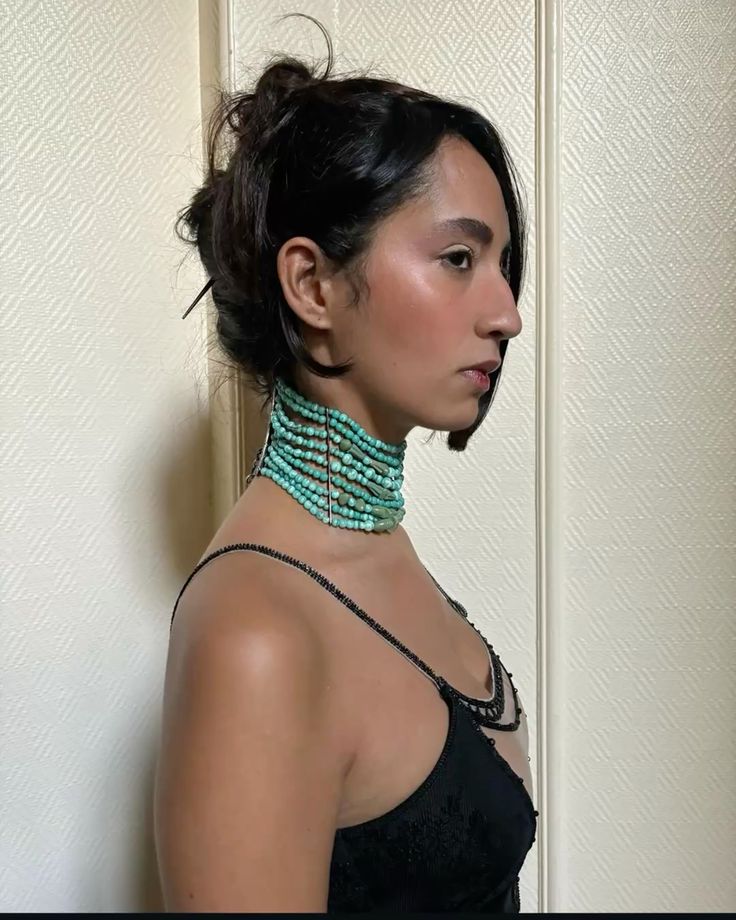 beaded layered necklaces (turquoise)