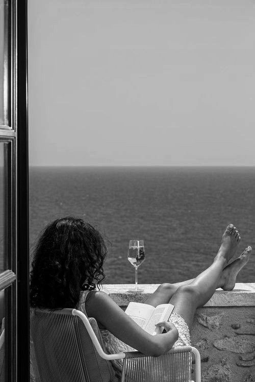 Ahhh....the warm ocean, a good book, a small glass of wine a