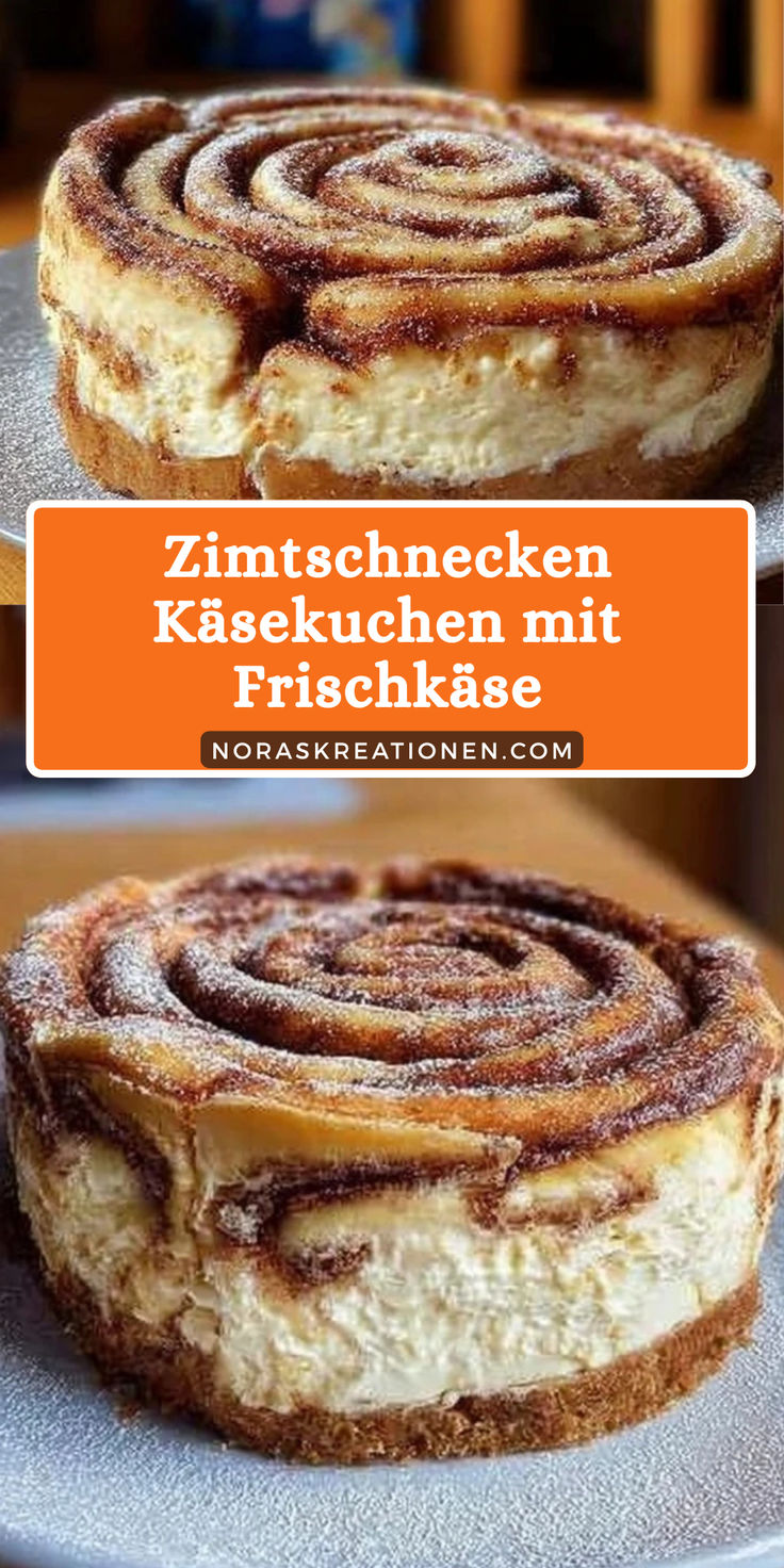 Zimtschnecken Käsekuchen ist das perfekte schnelle Dessert f