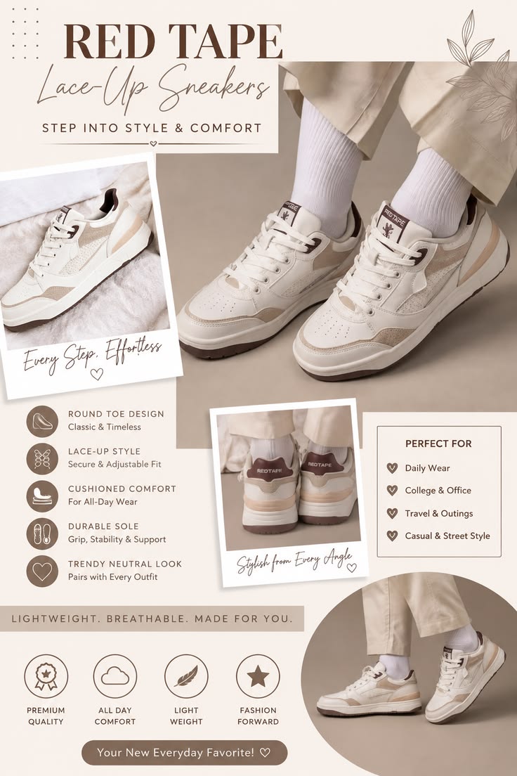 Step into effortless style with RED TAPE Women’s Round-Toe L