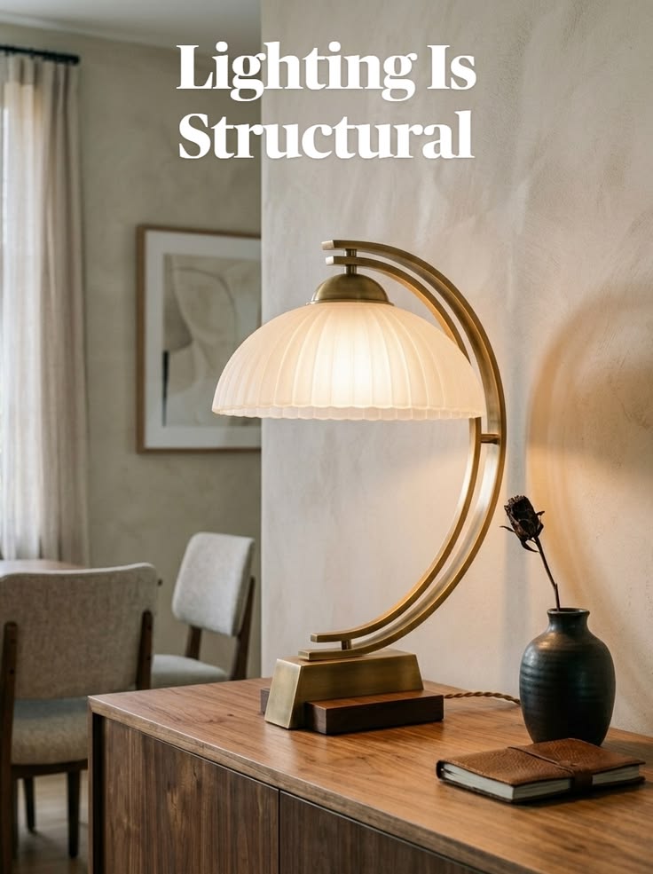 Neo-déco living rooms are built on brass arc lamps, fluted g