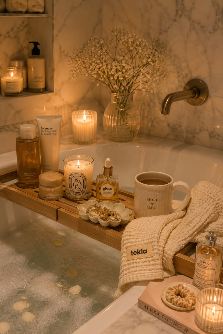 Imagine ending your day with a warm bubble bath, glowing can