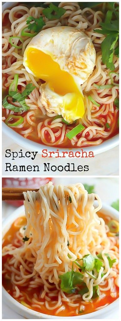 20-Minute Spicy Sriracha Ramen Noodle Soup - this recipe alw