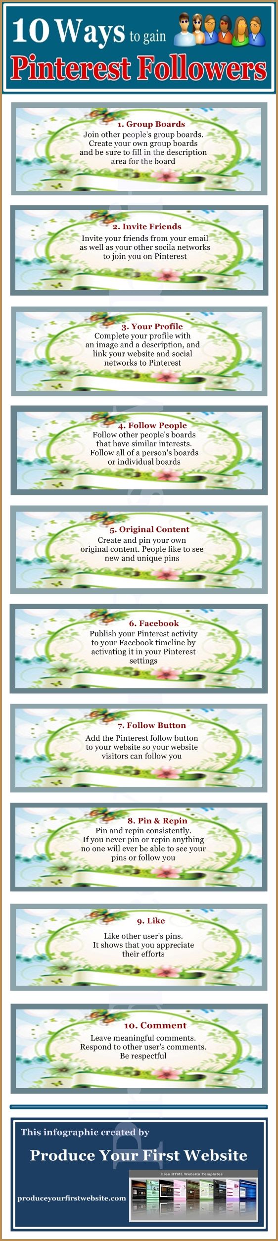 10 ways to gain Pinterest Followers