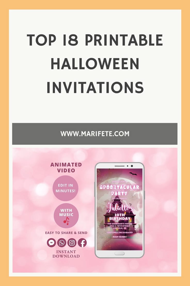 Discover the top 18 printable Halloween invitations that com