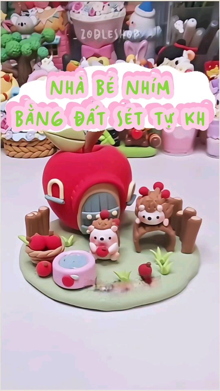 Ngôi nhà nhím dễ thương bằng đất sét tự khô ✨️🌷🌿 #datnantukh