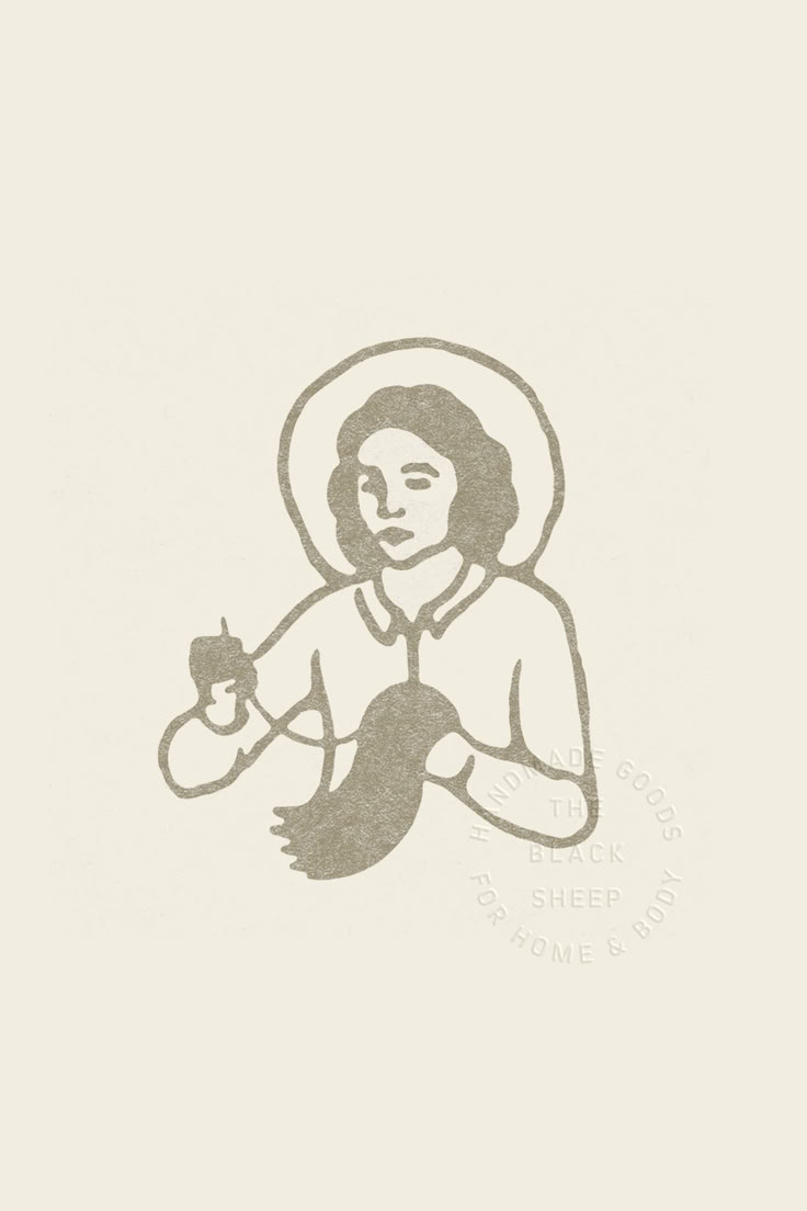 Hand drawn illustration of a women sewing. Created by Unto D