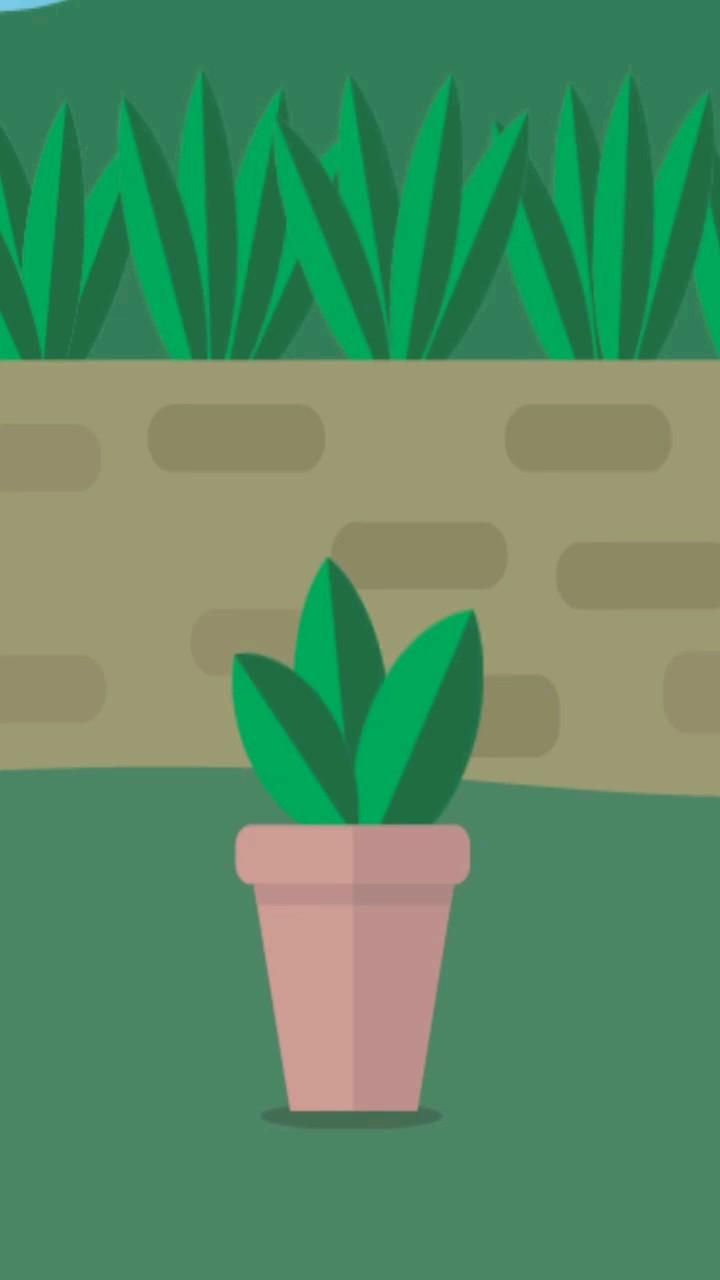 Flat digital drawing with background of plants being watered