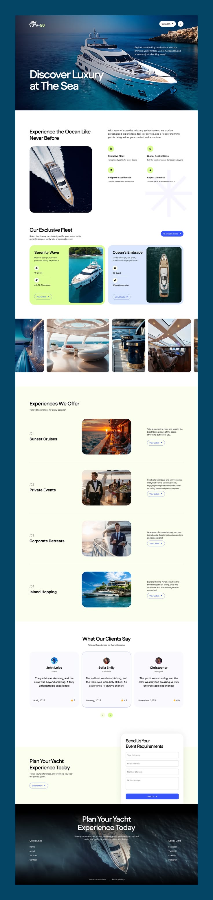 Voya-Go – Yacht Website Design

Discover luxury on the water