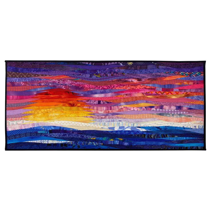 Variation on dawn II is an original art quilt capturing sun 