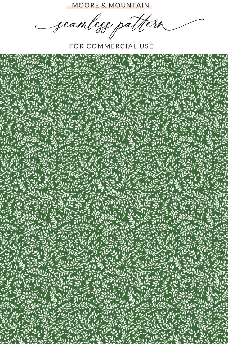 Muted Green Organic Pattern Soft Sage Botanical Repeat – Moo