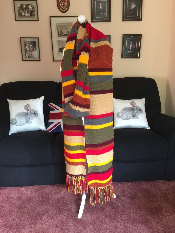 Dr Who (Tom Baker) scarf.  Finished length including tassles