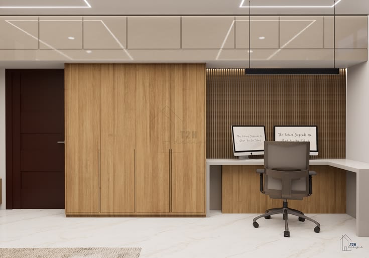 Modern office design with a warm, minimalist approach. 🤍

Fe