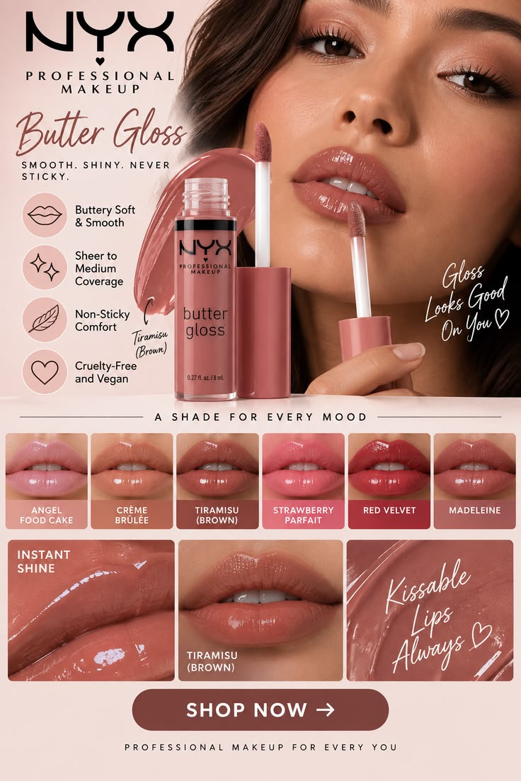 Lip gloss should add shine without that sticky feeling. 💄  T
