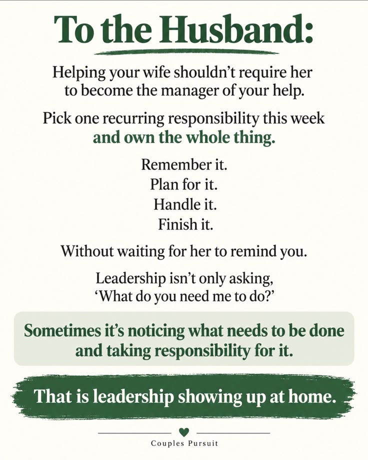 Helping your wife shouldn’t require her to become the manage