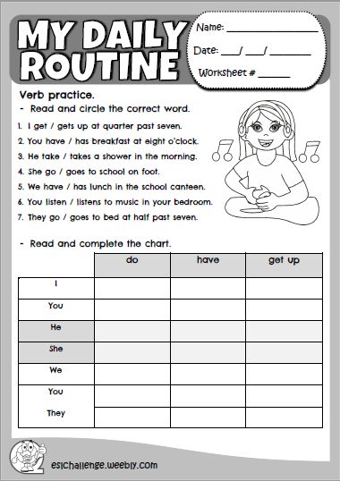 Daily routine - eslchallenge