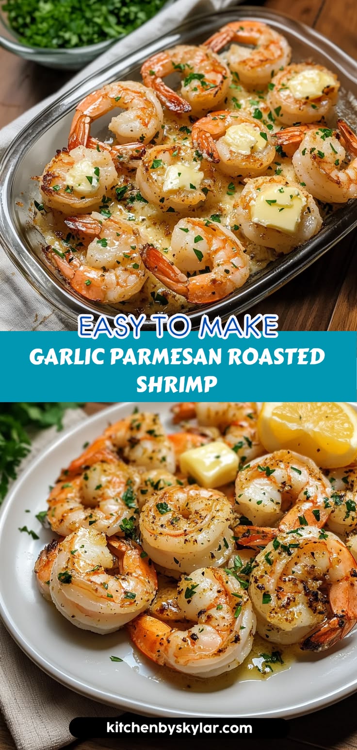 Garlic Parmesan roasted shrimp is the quick and easy dinner 