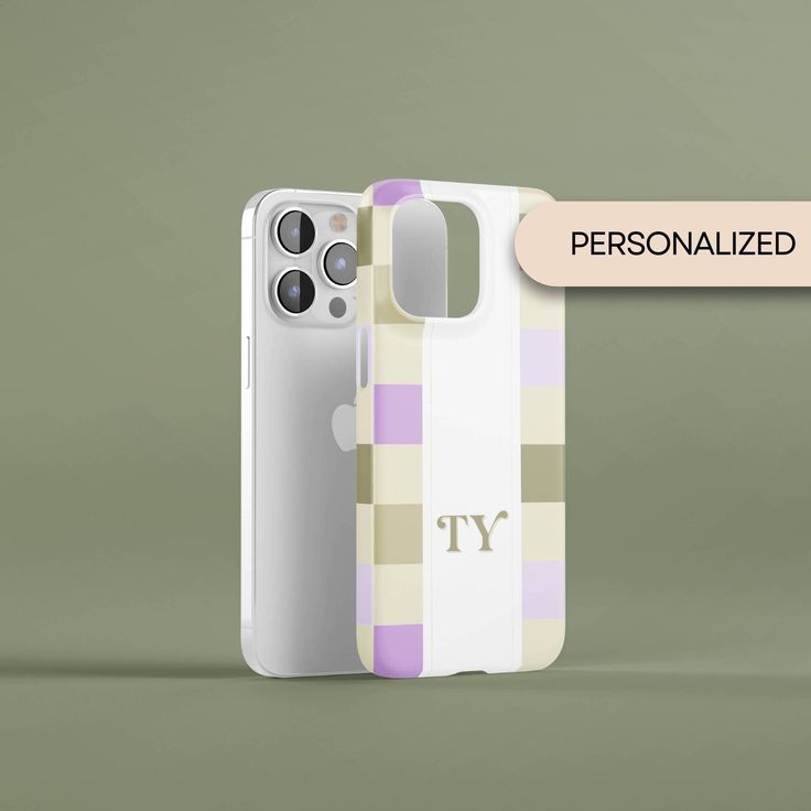 Personalized Cottagecore Checkered Monogram Snap Case for iP