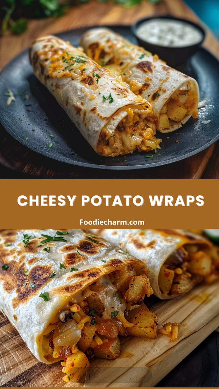 These Cheesy Potato Wraps deliver crispy texture, gooey chee