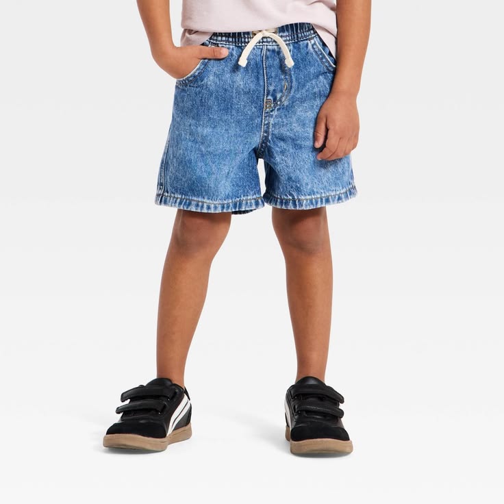 Toddler Boys' Relaxed Fit Pull-On Denim Shorts - Cat & Jack\