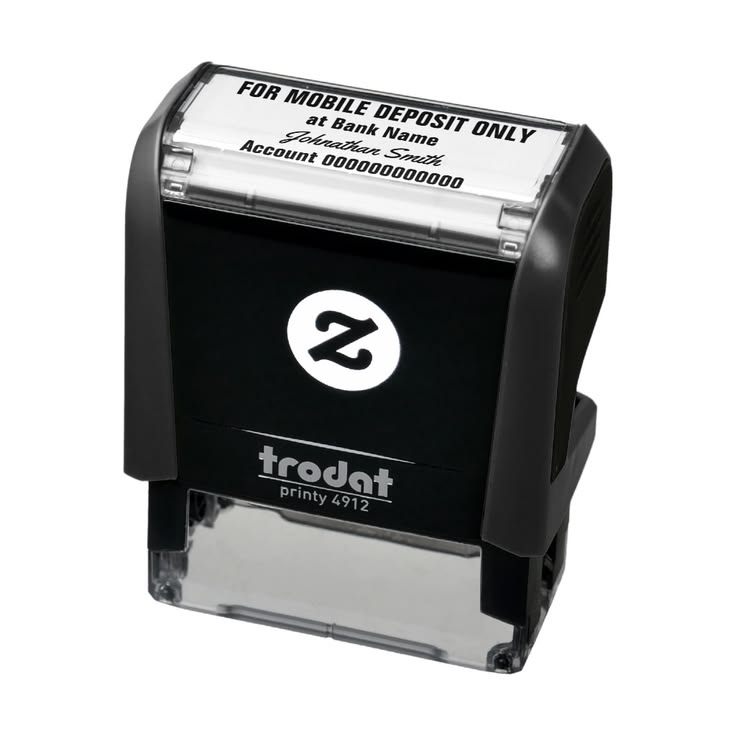For Mobile Deposit Only Cursive Name Bank Account Self-inkin