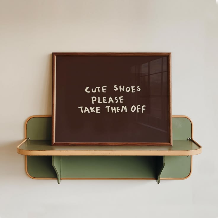 This take shoes off sign adds a playful welcoming touch to e
