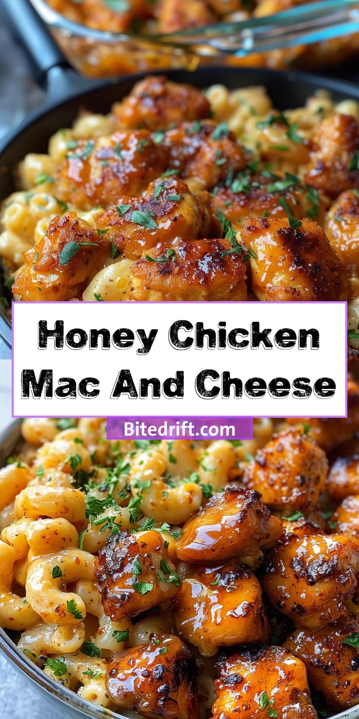 This high-protein honey garlic butter chicken with mac and c