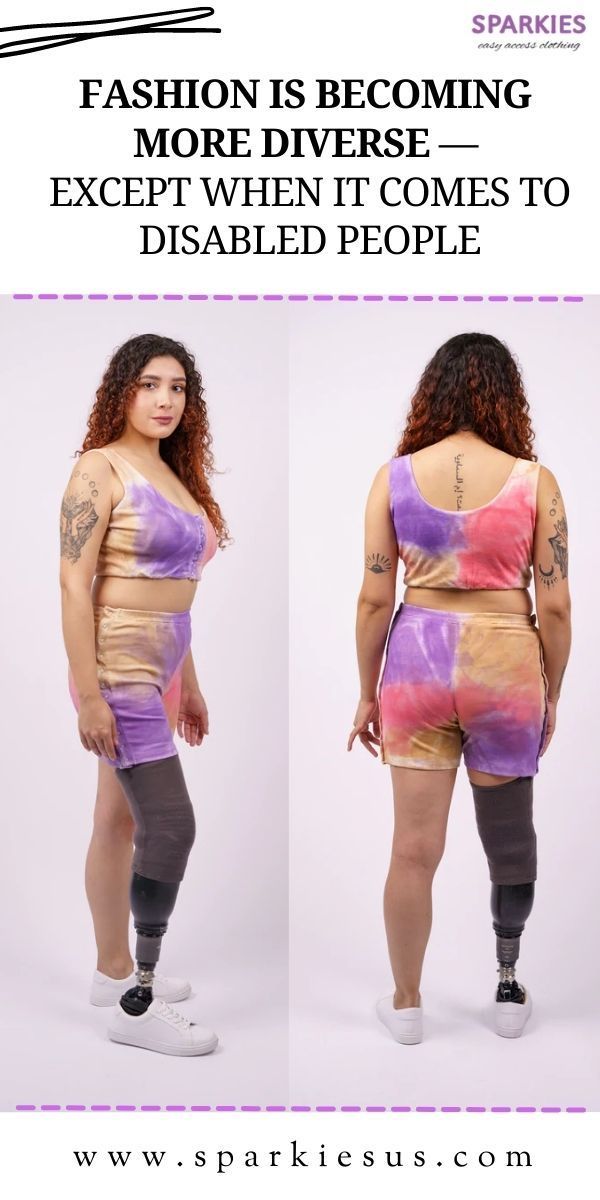 Sparkies adaptive wrap skirt with snap closure on each side.