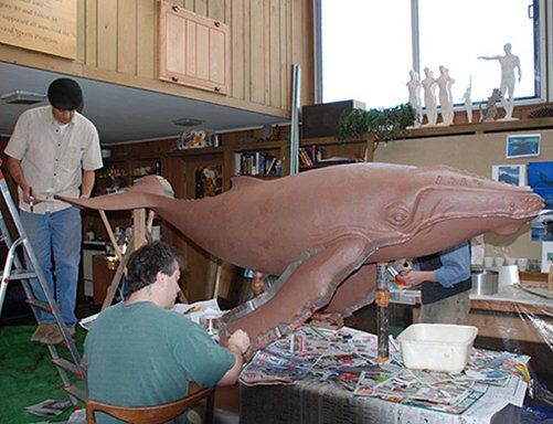 Carved Wood & Bronze Sculpture