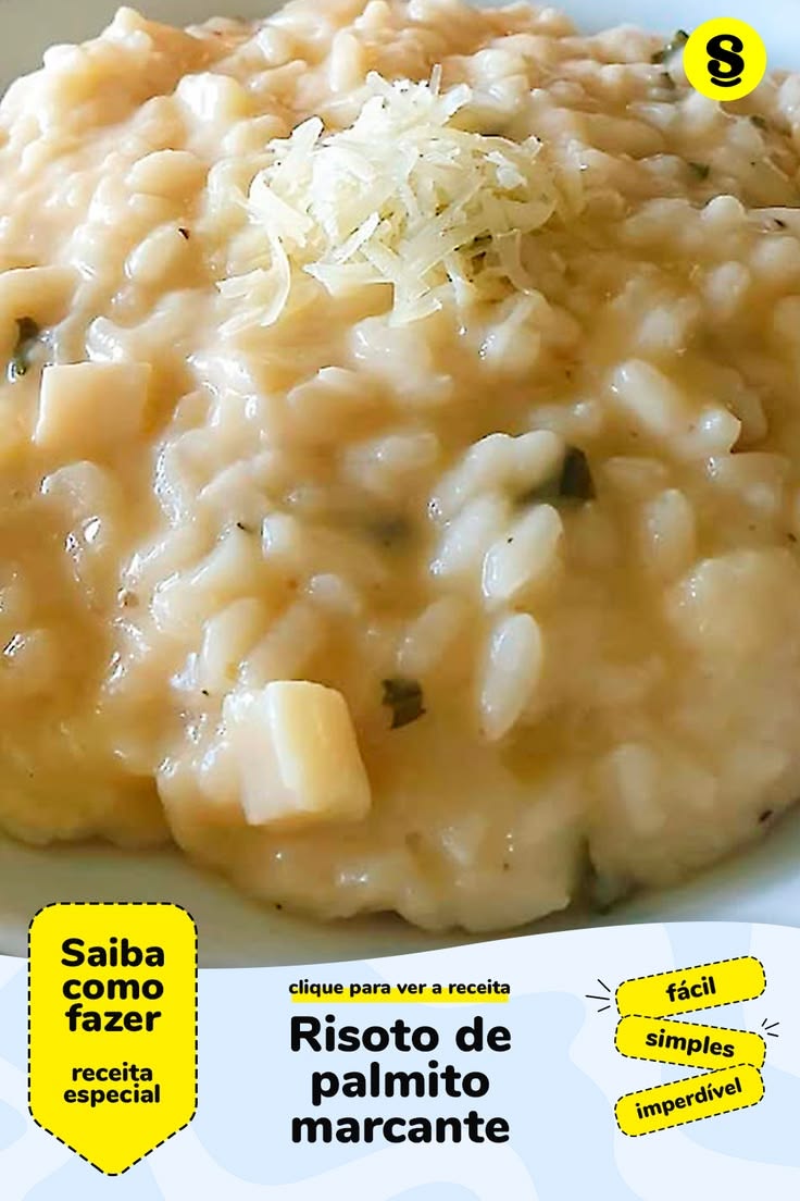 Risoto de palmito não é só comida, é um abraço quentinho no 