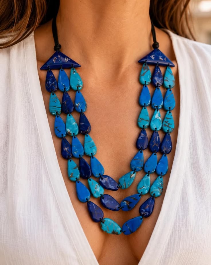 Bold blues, naturally beautiful. 💙✨

This handcrafted tagua 