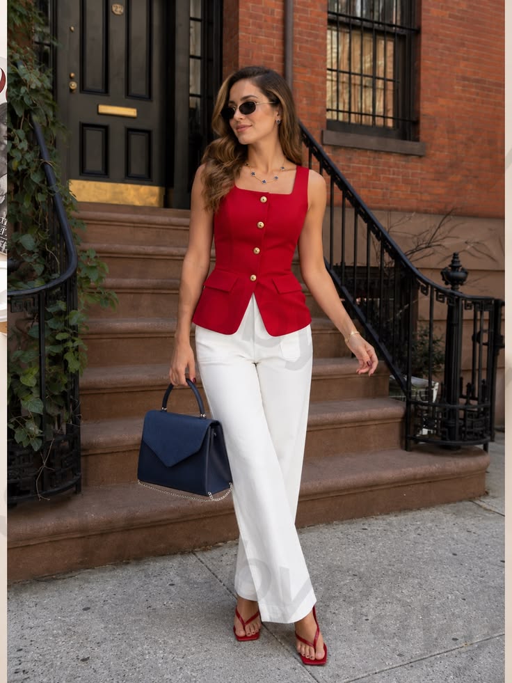 This classy Americana inspired outfit features a structured 