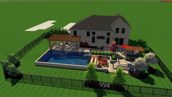 Pickerington, OH Outdoor Living Backyard Design with a swimm