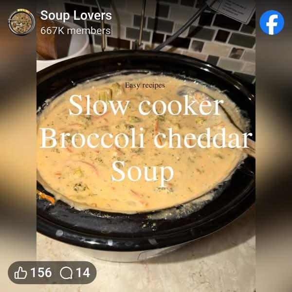 Crock pot broccoli cheddar soup recipe