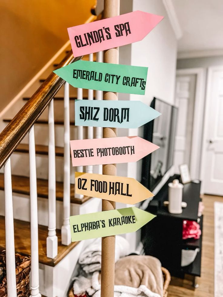 Wicked theme party: activity direction post. Made from cards