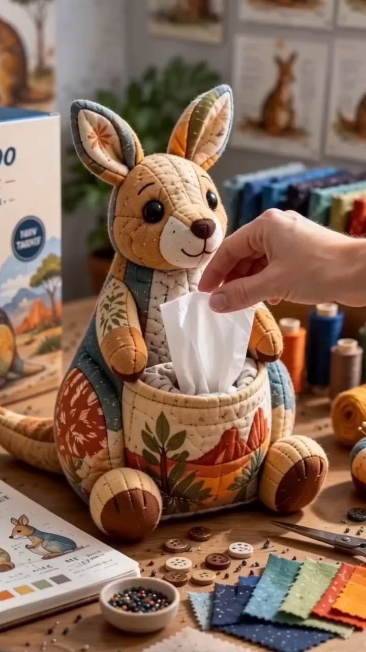 DIY Animal-Themed Patchwork-Style Tissue Box Kit