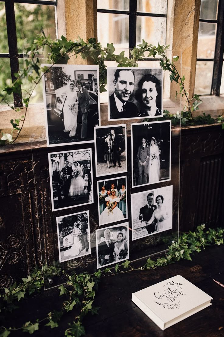 Vintage Photo Display For Wedding // Images From Samuel Dock
