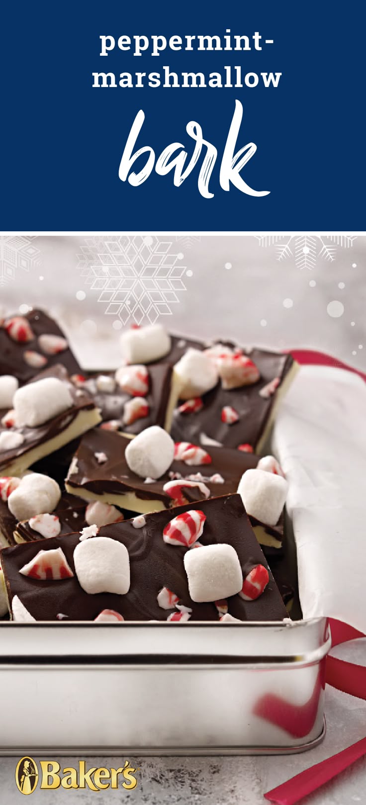 Peppermint-Marshmallow Bark – Marshmallows and crushed peppe