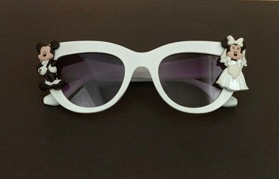 Womens Bridal Sunglasses Minnie Mouse Bride and Mickey Groom