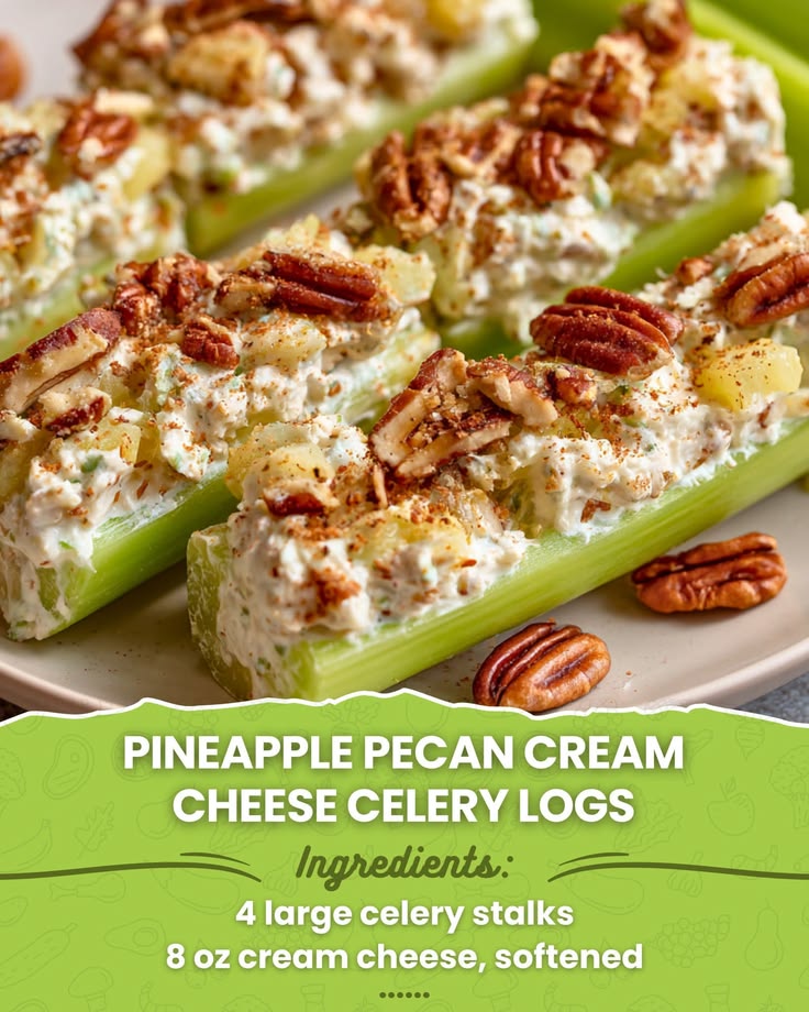 I love - Pineapple Pecan Cream Cheese Celery Logs  Tropical 