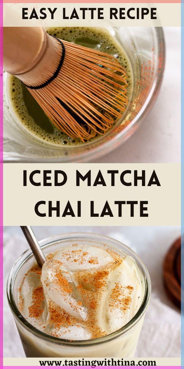 This Iced Matcha Chai Latte is a delicious and easy iced lat