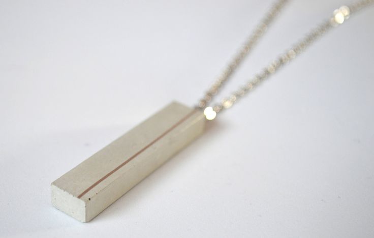 Elegant silver concrete necklace by PusPus on Etsy