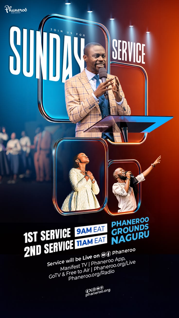 The poster shows Sunday Service as a powerful and exciting w