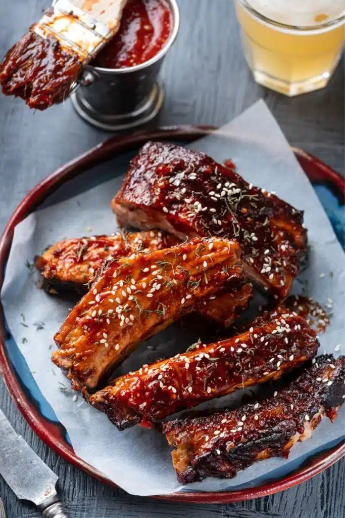 Baking pork ribs in the oven at 350°F will take about 2 hour